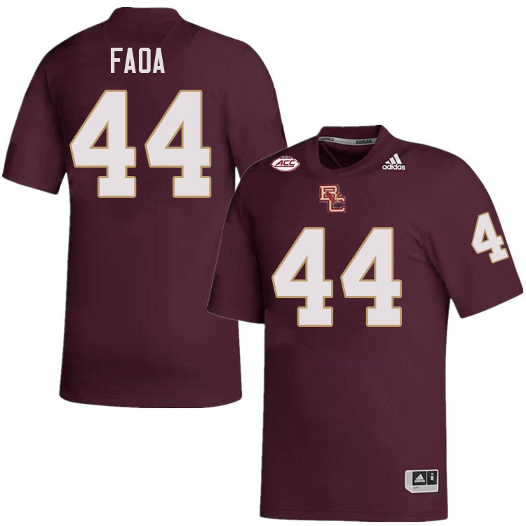 Boston College Eagles #44 Palaie Faoa College Football Jerseys Stitched-Maroon